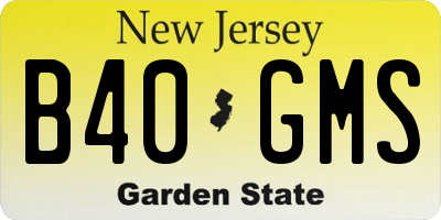 NJ license plate B40GMS