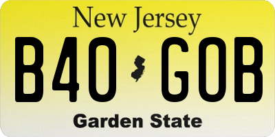 NJ license plate B40GOB