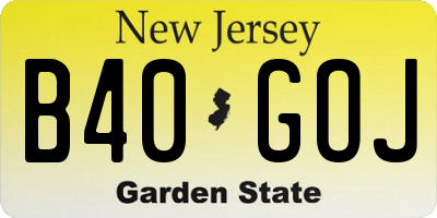 NJ license plate B40GOJ