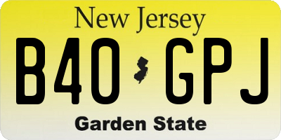 NJ license plate B40GPJ