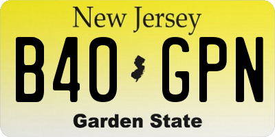 NJ license plate B40GPN