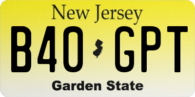 NJ license plate B40GPT