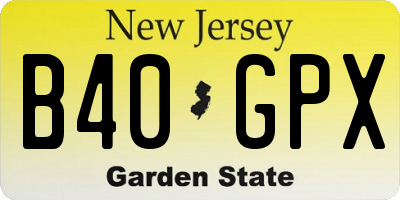 NJ license plate B40GPX