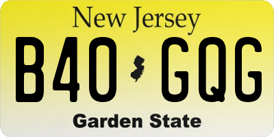 NJ license plate B40GQG