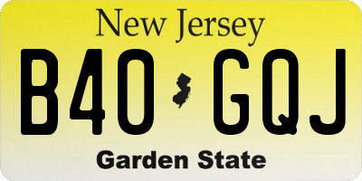 NJ license plate B40GQJ