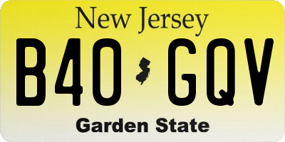 NJ license plate B40GQV