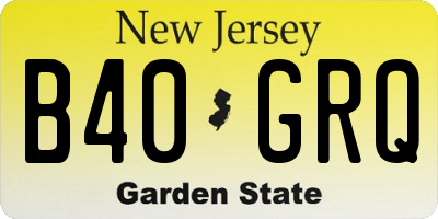 NJ license plate B40GRQ