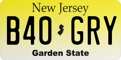 NJ license plate B40GRY
