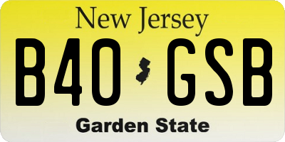 NJ license plate B40GSB