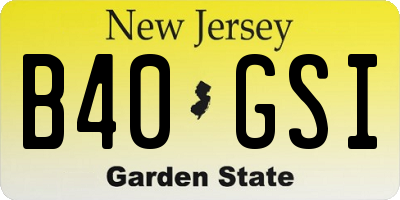 NJ license plate B40GSI