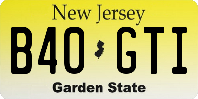 NJ license plate B40GTI
