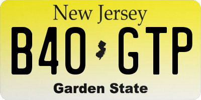 NJ license plate B40GTP