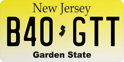 NJ license plate B40GTT