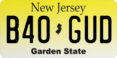 NJ license plate B40GUD
