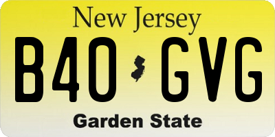 NJ license plate B40GVG