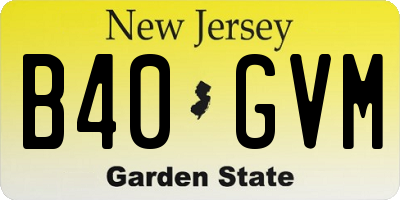 NJ license plate B40GVM