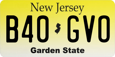 NJ license plate B40GVO