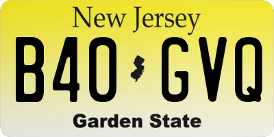 NJ license plate B40GVQ