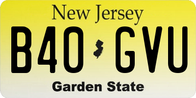NJ license plate B40GVU