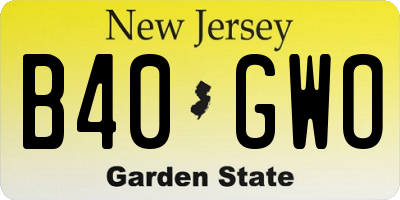 NJ license plate B40GWO