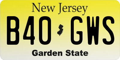 NJ license plate B40GWS