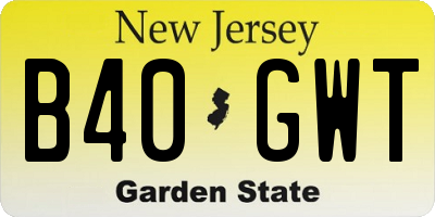 NJ license plate B40GWT