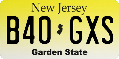 NJ license plate B40GXS
