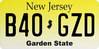 NJ license plate B40GZD