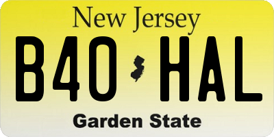 NJ license plate B40HAL