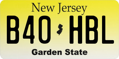 NJ license plate B40HBL