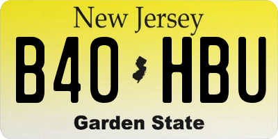 NJ license plate B40HBU