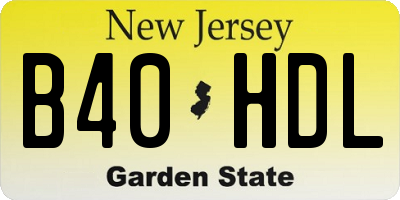 NJ license plate B40HDL