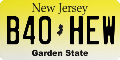 NJ license plate B40HEW