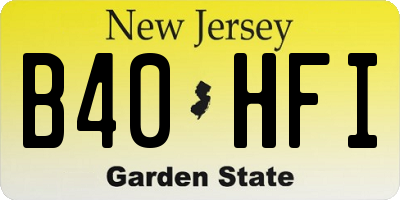 NJ license plate B40HFI