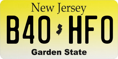 NJ license plate B40HFO