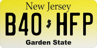 NJ license plate B40HFP