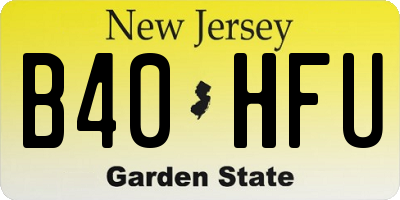 NJ license plate B40HFU