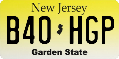 NJ license plate B40HGP