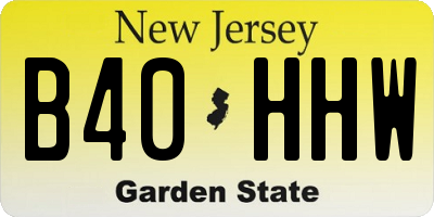 NJ license plate B40HHW