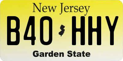NJ license plate B40HHY