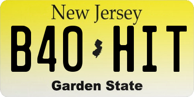 NJ license plate B40HIT