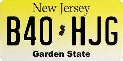 NJ license plate B40HJG
