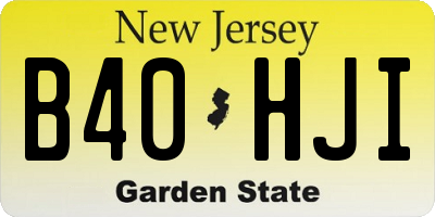 NJ license plate B40HJI
