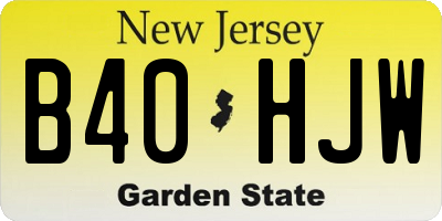 NJ license plate B40HJW