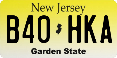NJ license plate B40HKA