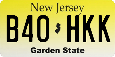 NJ license plate B40HKK