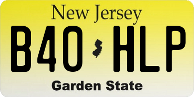 NJ license plate B40HLP
