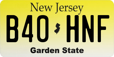 NJ license plate B40HNF
