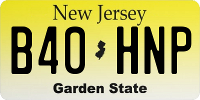 NJ license plate B40HNP
