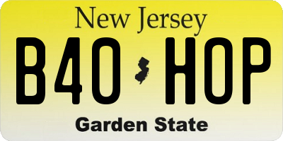 NJ license plate B40HOP